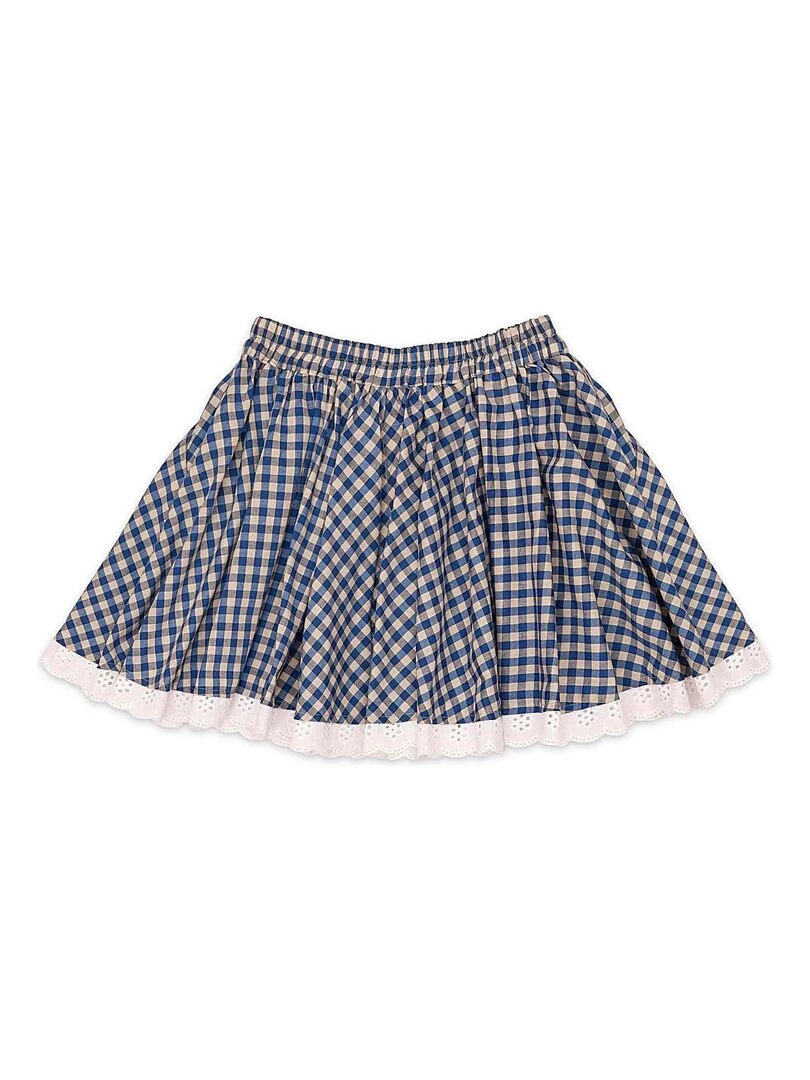 Jupe qui Tourne Fille  Carrx Vichy Bleu Marine  CANCAN   La Faute à Voltaire   Bleu Blanc