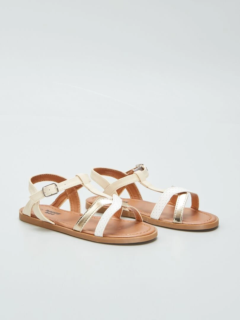 Sandales à brides fantaisies Beige/doré