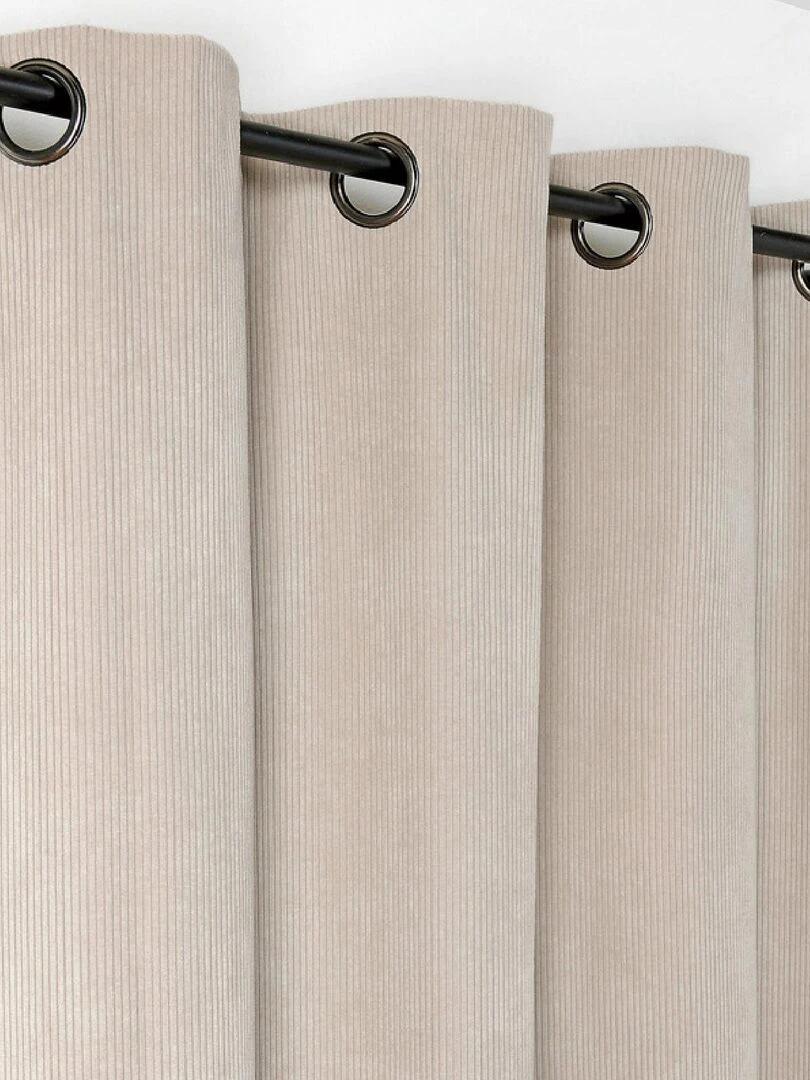 Rideau occultant et isolant en velours côtelé Beige