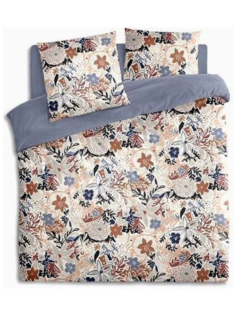 Housse de couette 240x220 Alesio + 2 taies coton percale 80 fils Blanc