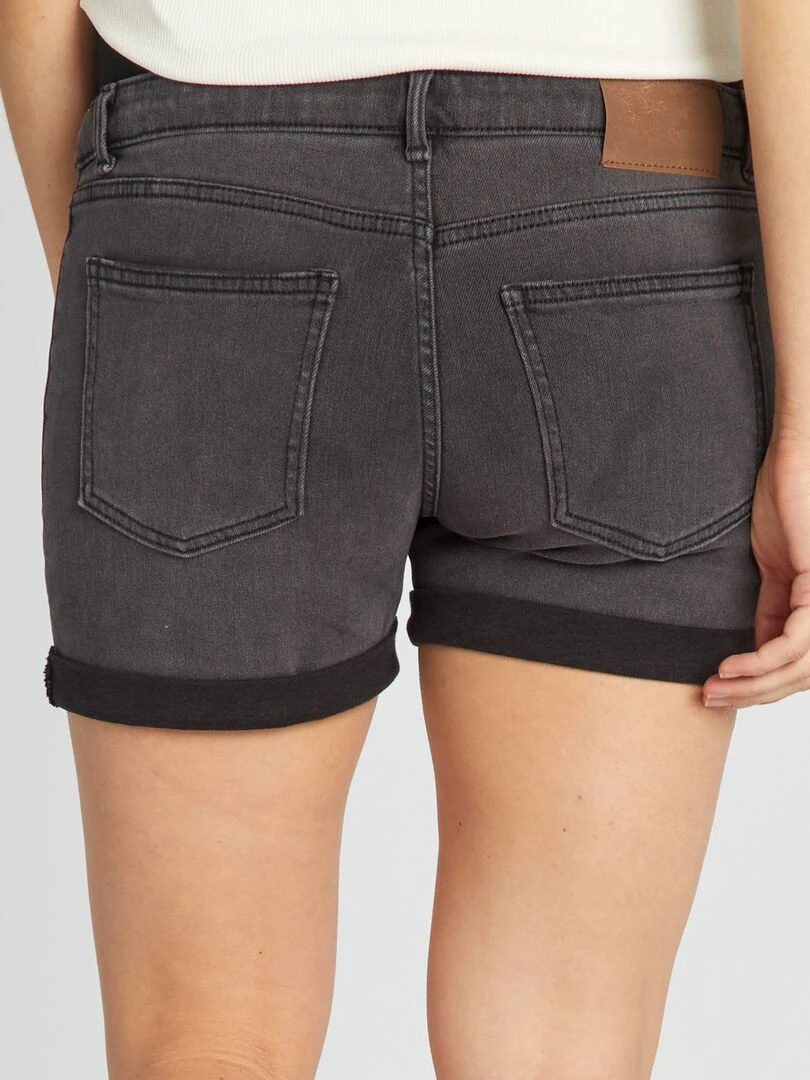 Short de maternité en jean   Gris anthracite