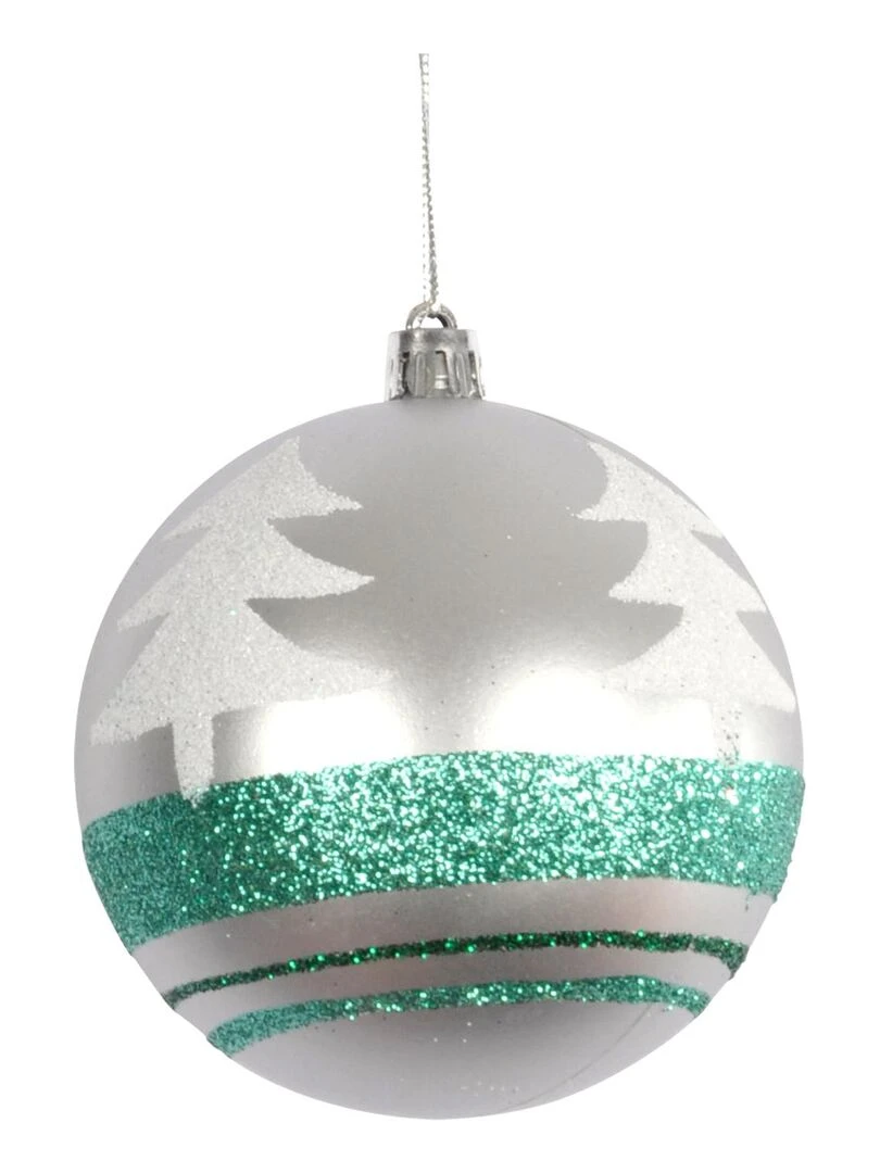 1 boule sapin de noel argent Vert