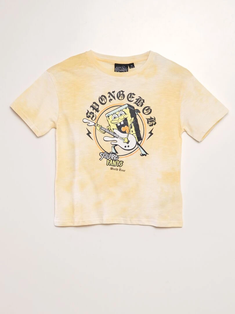 T shirt 'Bob l'éponge' manches courtes Jaune
