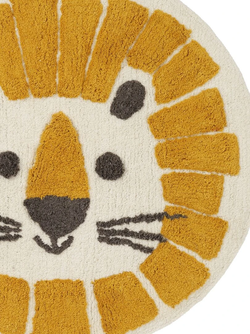 Guy Levasseur   Tapis enfant rond en coton orange   Moutarde