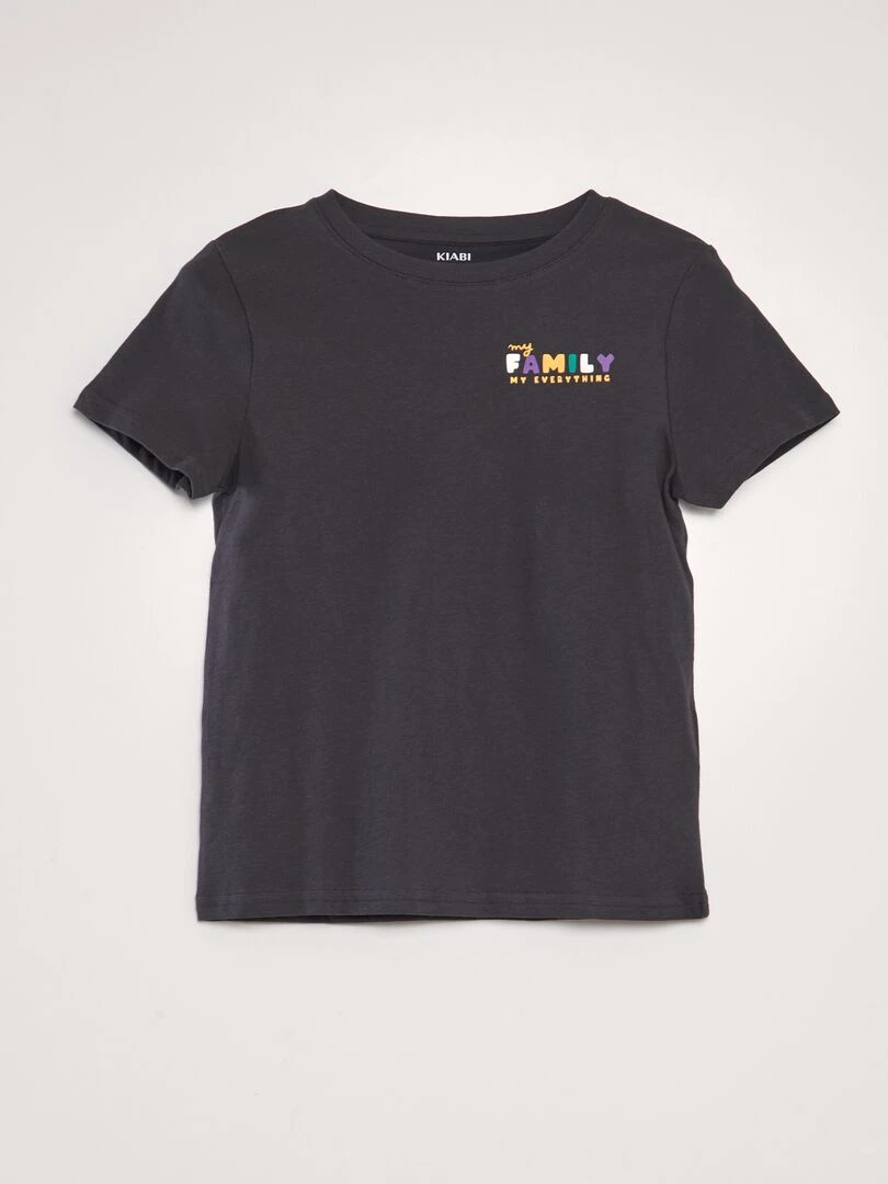 T shirt imprimé en coton Gris
