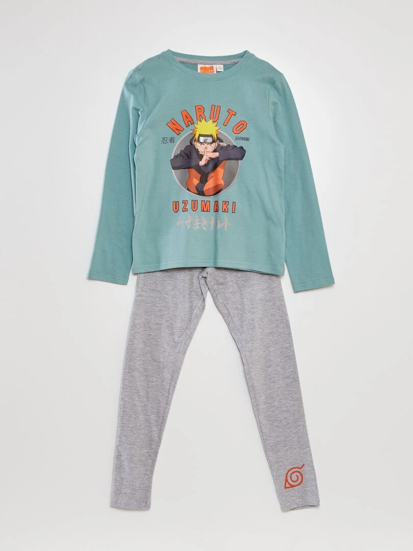 Ensemble pyjama 'Naruto' t shirt + pantalon 2 pièces Vert