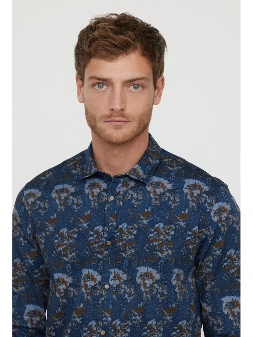 Lee Cooper   Chemise manches longues coton regular DUTEZ   Bleu marine