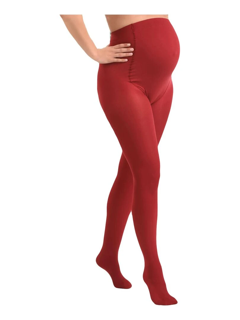 Collants de grossesse opaques confortables 60den (Mamsy) Rouge