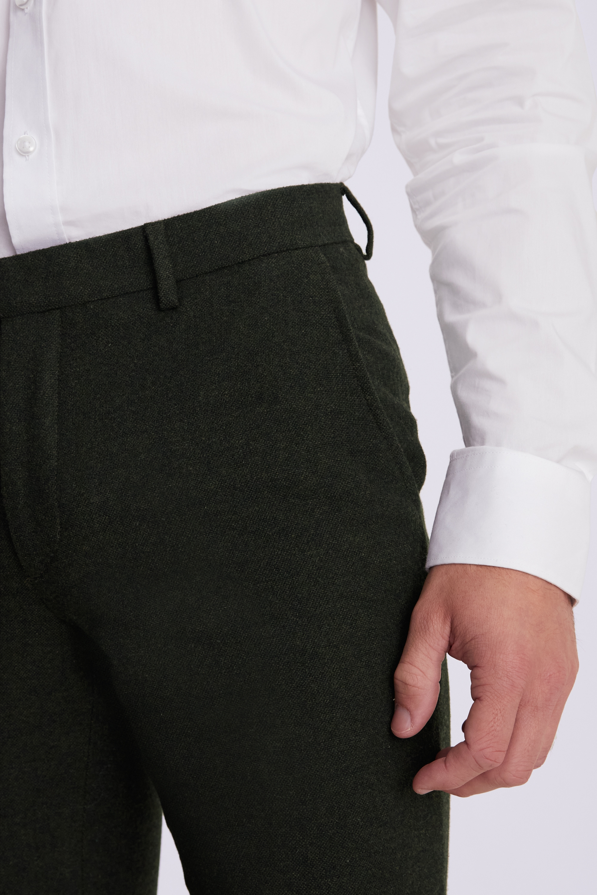 Slim Fit Khaki Donegal Trousers   Buy Online at Moss