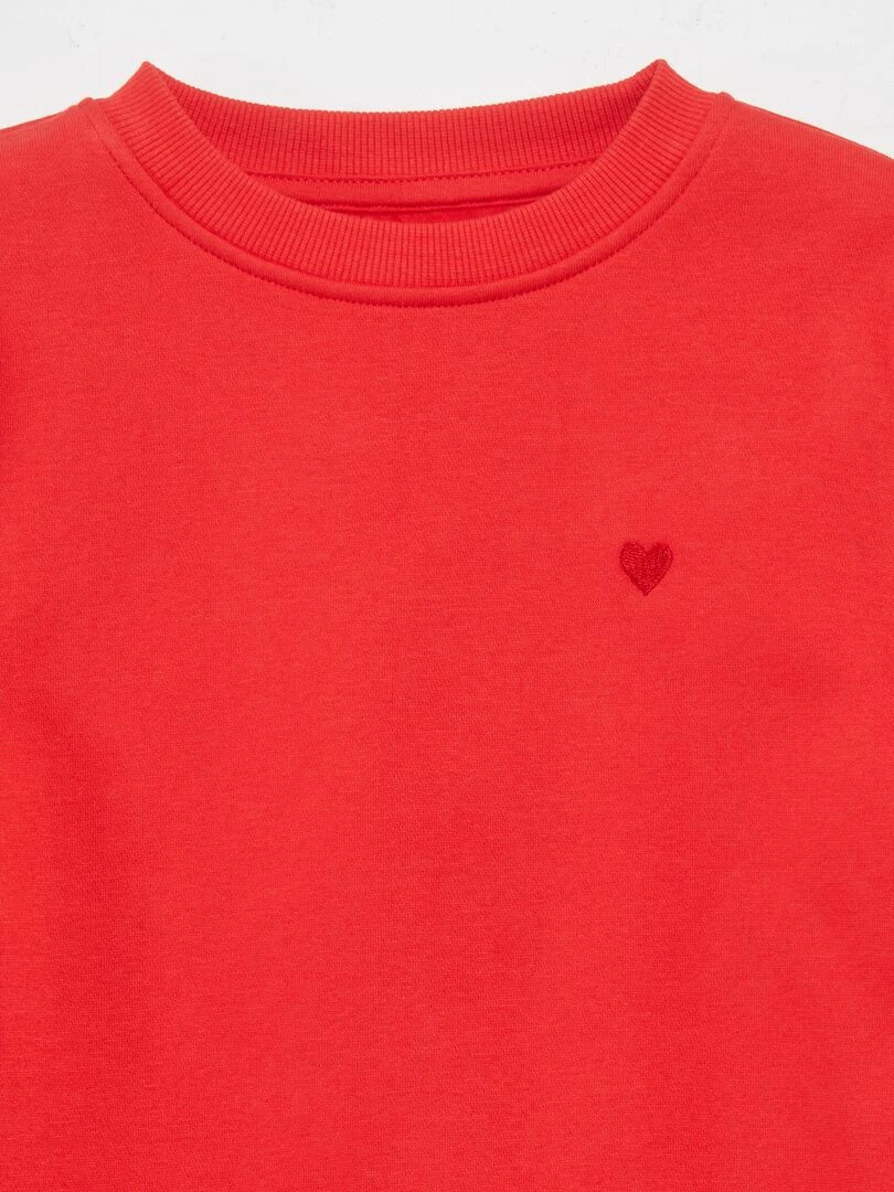 Sweat à col rond molletonné Rouge
