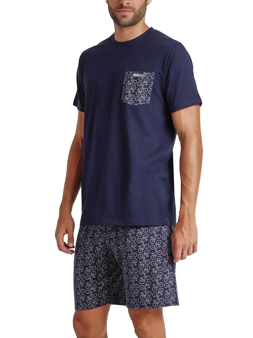 Pyjama short t shirt Bikely Antonio Miro   Bleu marine