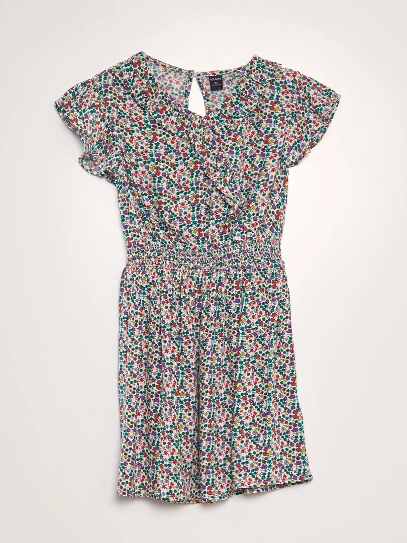 Robe à volants imprimée Multicolore