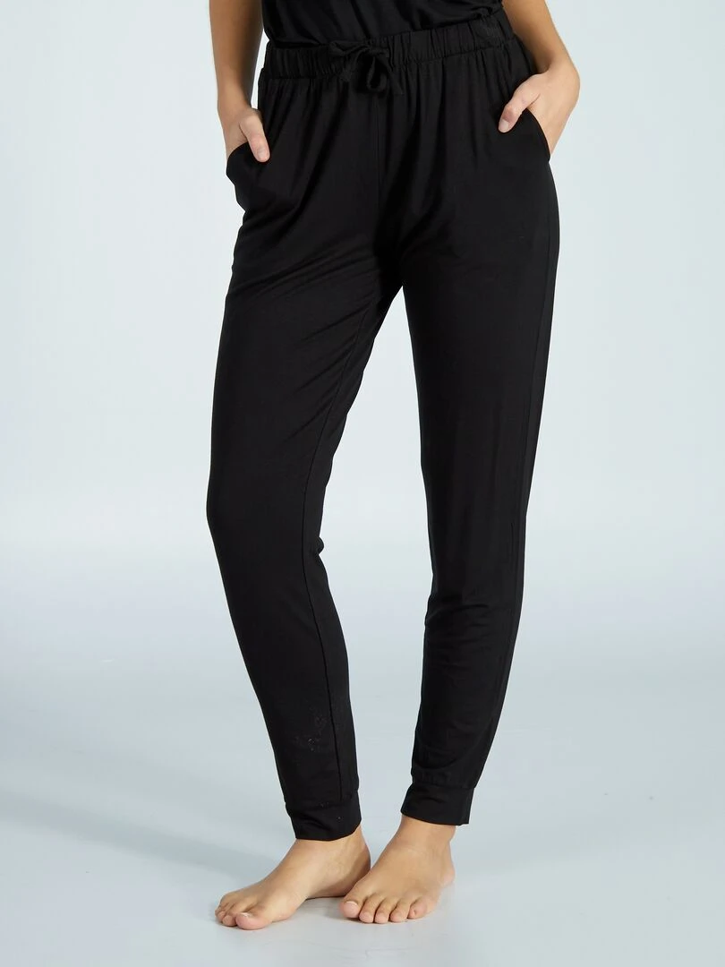 Pantalon de nuit fluide noir