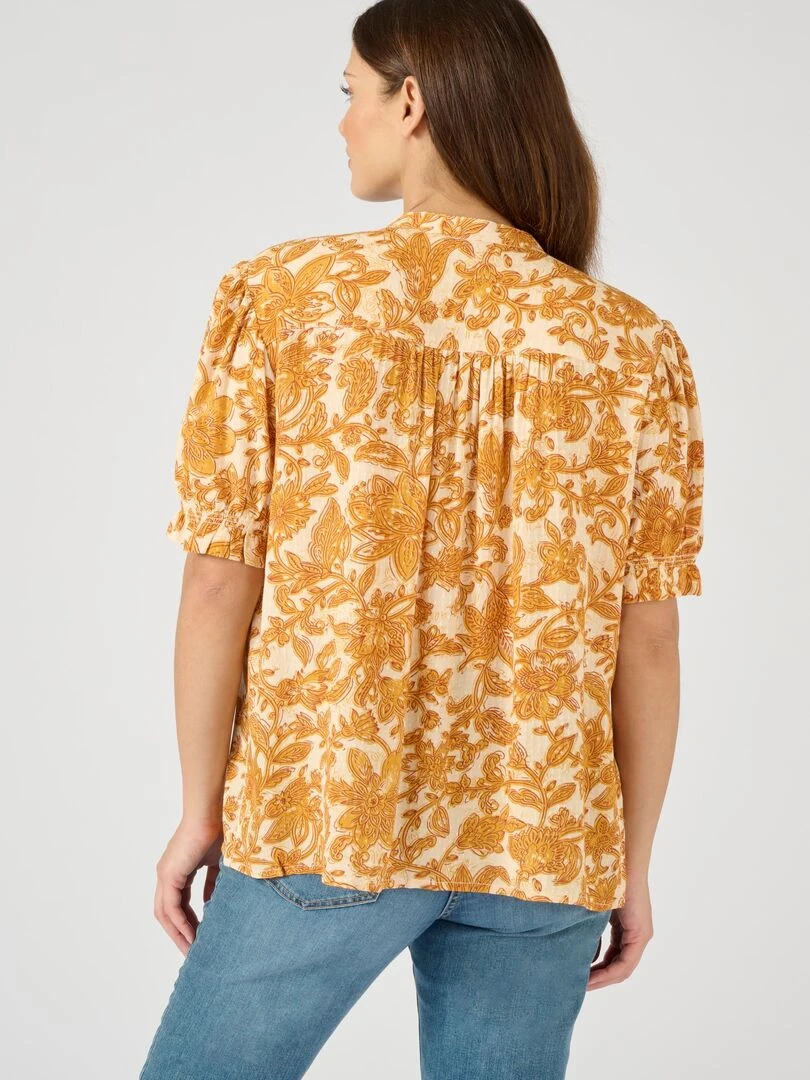 Chemisier viscose reliéfée   Damart   Jaune