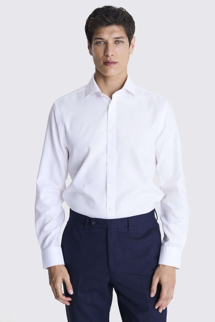 Tailored Fit White Royal Oxford Non Iron Shirt Buy Online at Moss