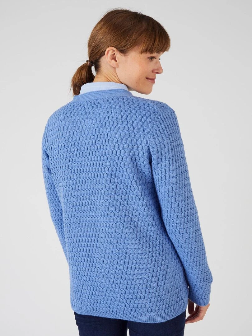 Gilet maille fantaisie   Damart   Bleu