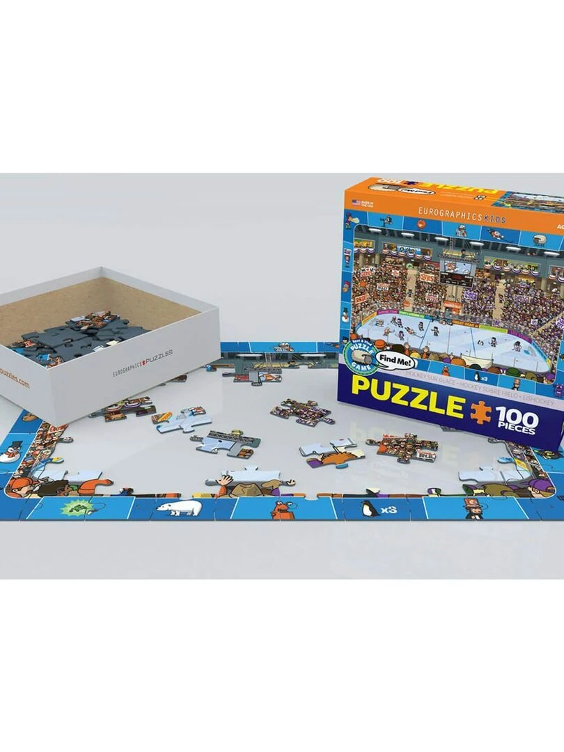 Puzzle 100 pièces : Cherche et trouve : Hockey sur glace N/A