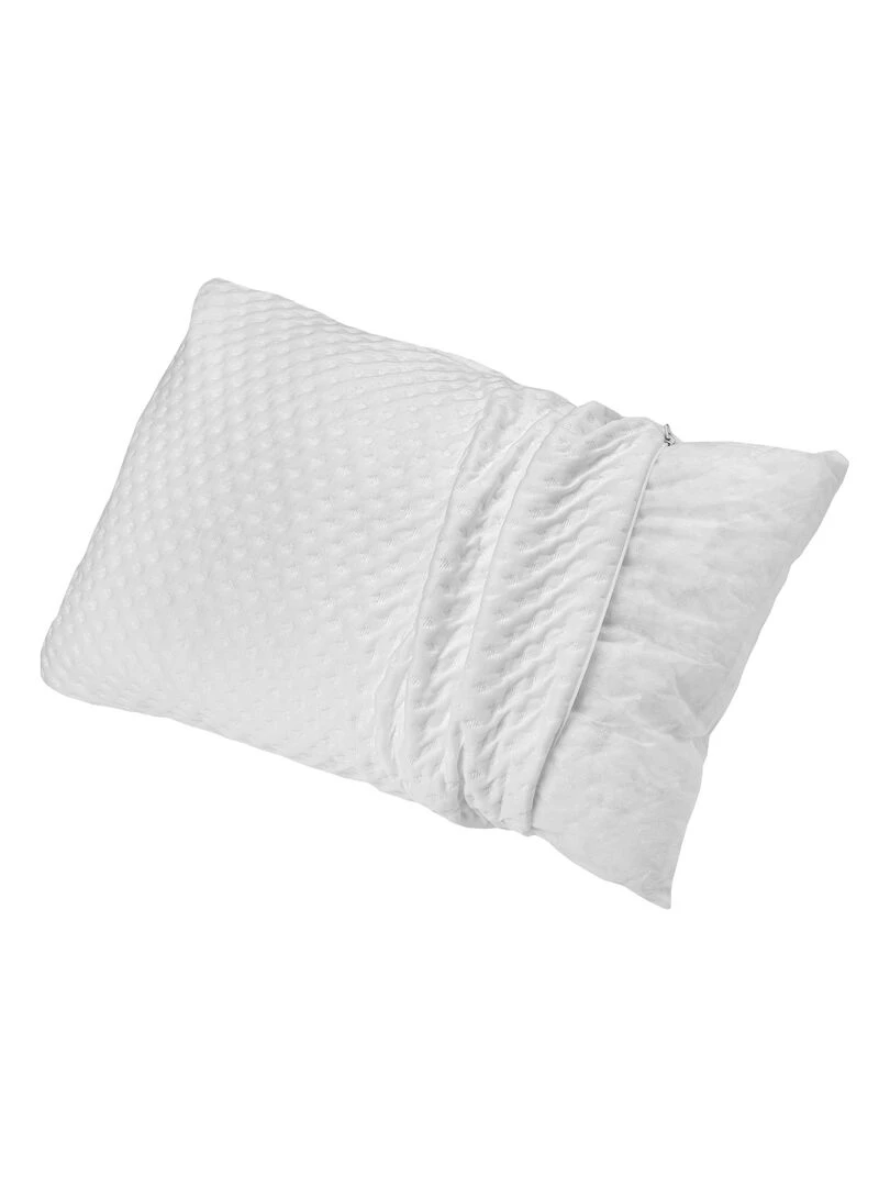 Oreiller à flocons et mémoire de forme Blanc