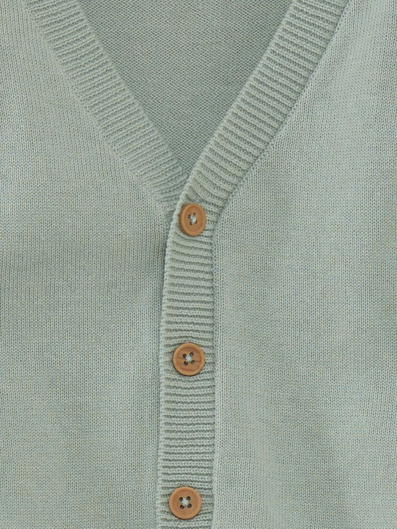 Gilet à col V en maille légère   Vert