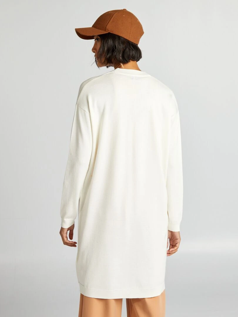 Gilet long boutonné   Blanc