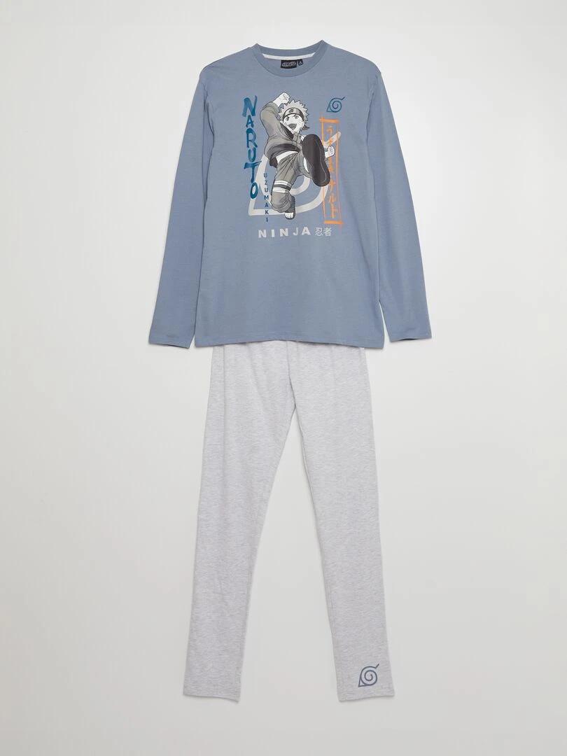 Pyjama long 'Naruto' 2 pièces Bleu gris