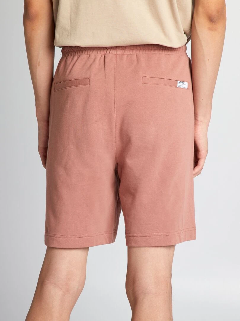 Short en molleton avec poches zippées   Marron