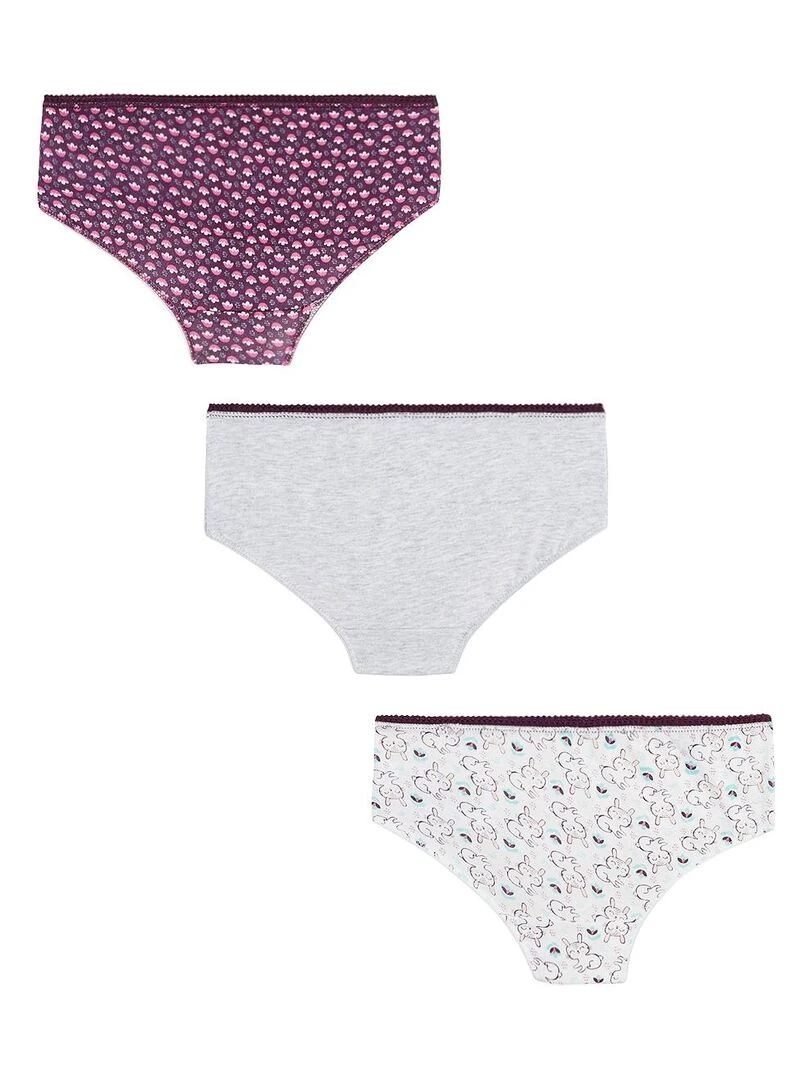 Lot de 3 culottes fille Lapinou Multicolore