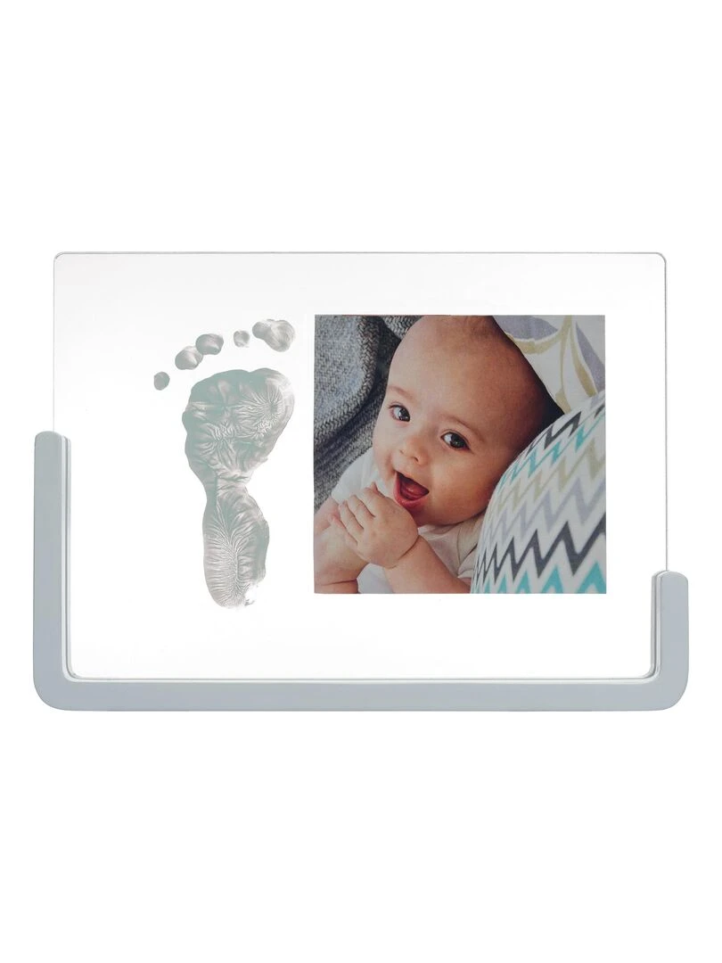 Cadre transparent empreinte et photo en bois Blanc