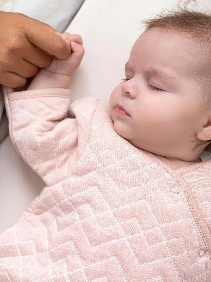 Bemini Gigoteuse  avec moufles Quilted jersey   Rose clair