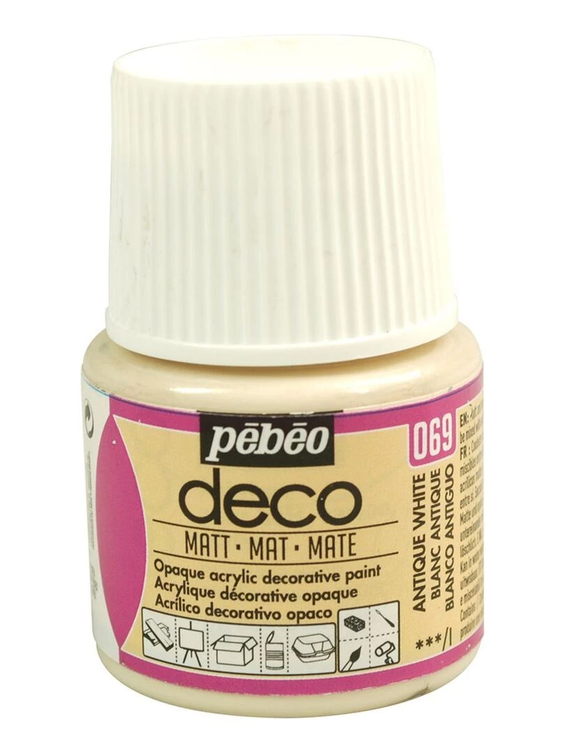 Peinture acrylique opaque mate Blanc antique 45 ml N/A