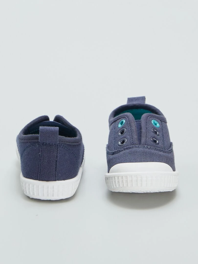 Baskets basses en toile sans lacets   Bleu