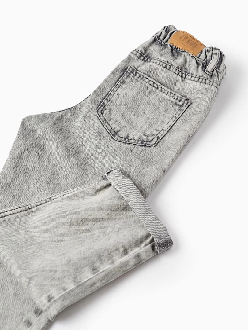 Pantalon en jean pour fille 'Mom Fit'  THE WAVE TRIBE   Gris