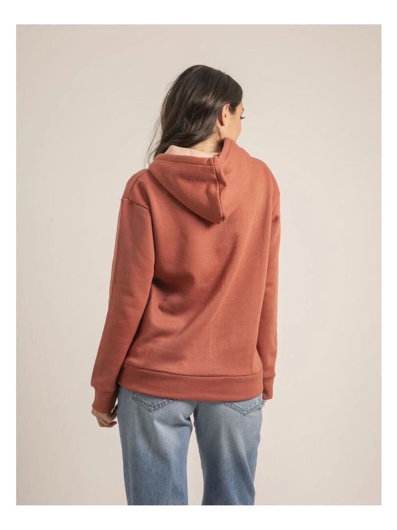 Sweatshirt capuche YZIA Rouge brique
