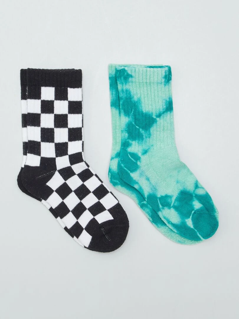 Lot de chaussettes imprimées 2 paires Vert