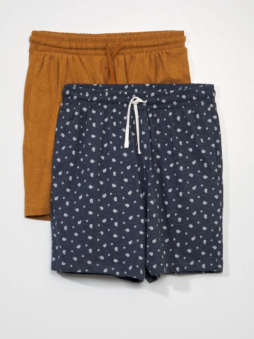 Short en jersey Lot de 2 Camel/gris