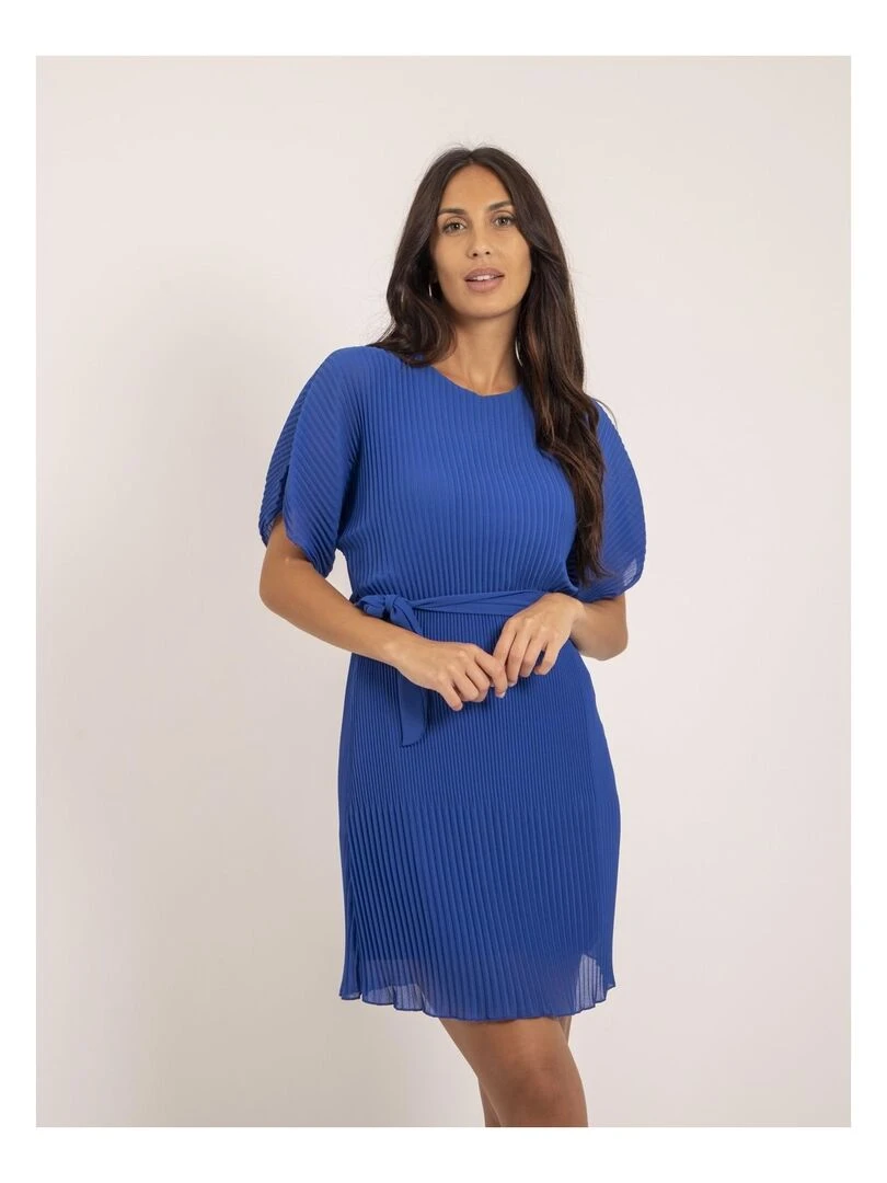 Robe courte plissée IWILD Bleu roi