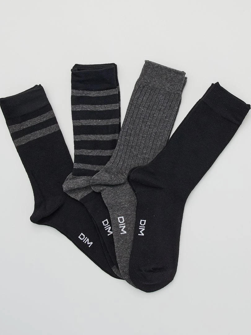 Lot de 4 paires de chaussettes 'DIM' Noir