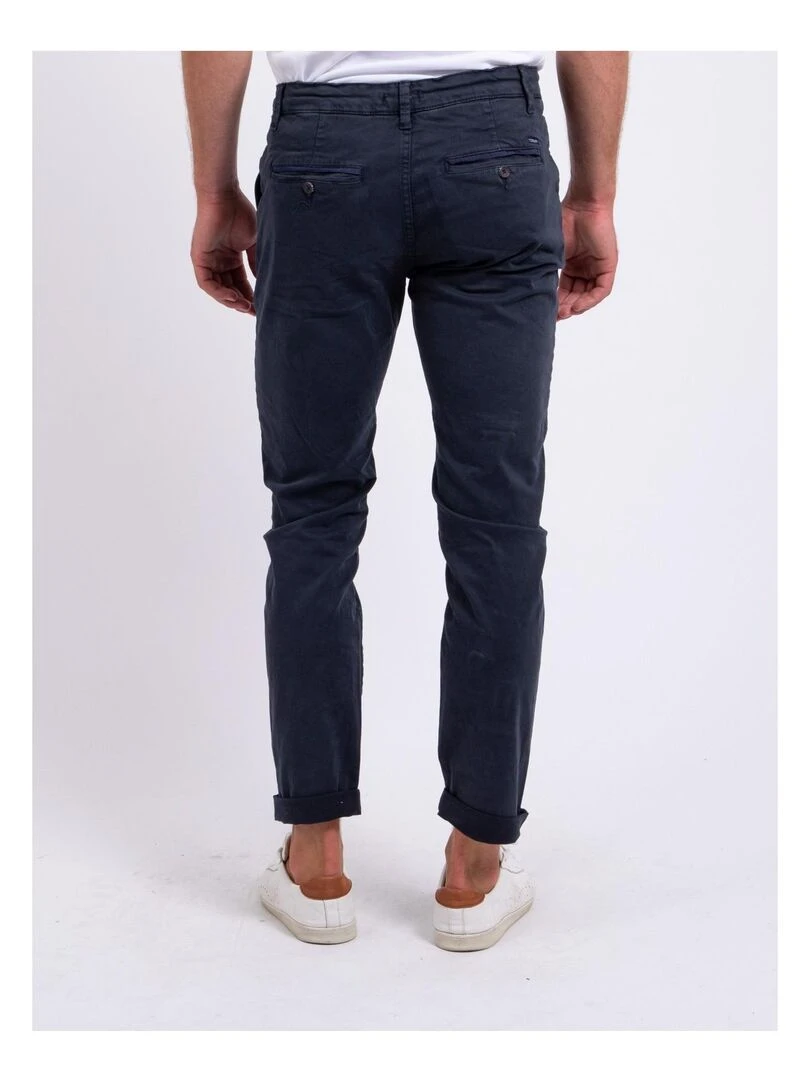 Pantalon chino coupe ajustée CARLTARO Bleu marine