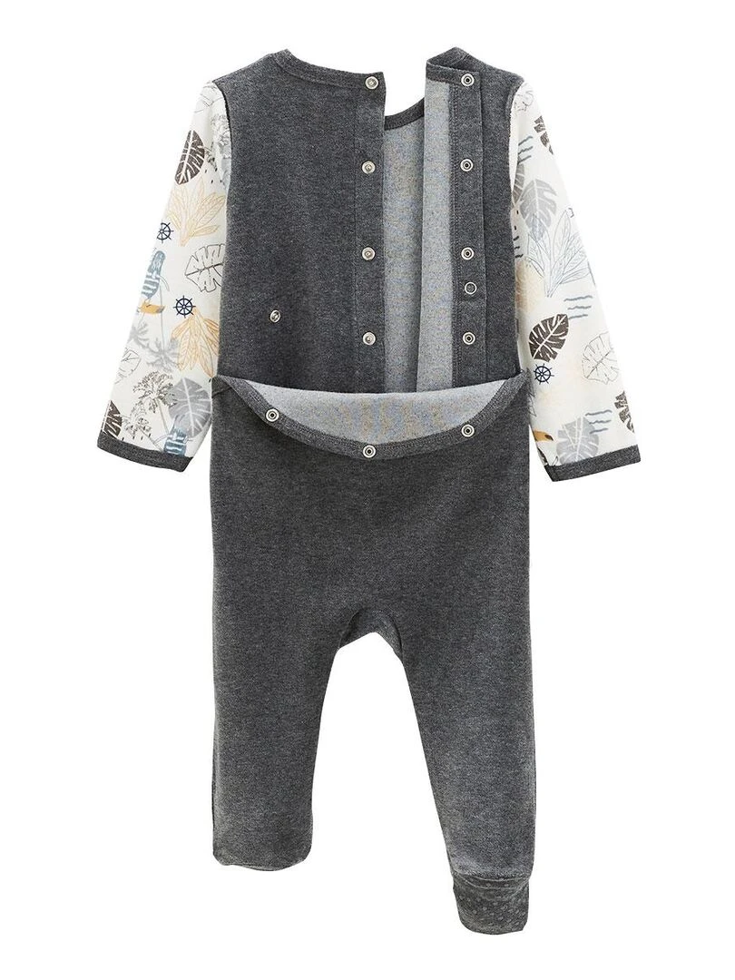 Pyjama bébé en velours Touctouc   Gris Gris