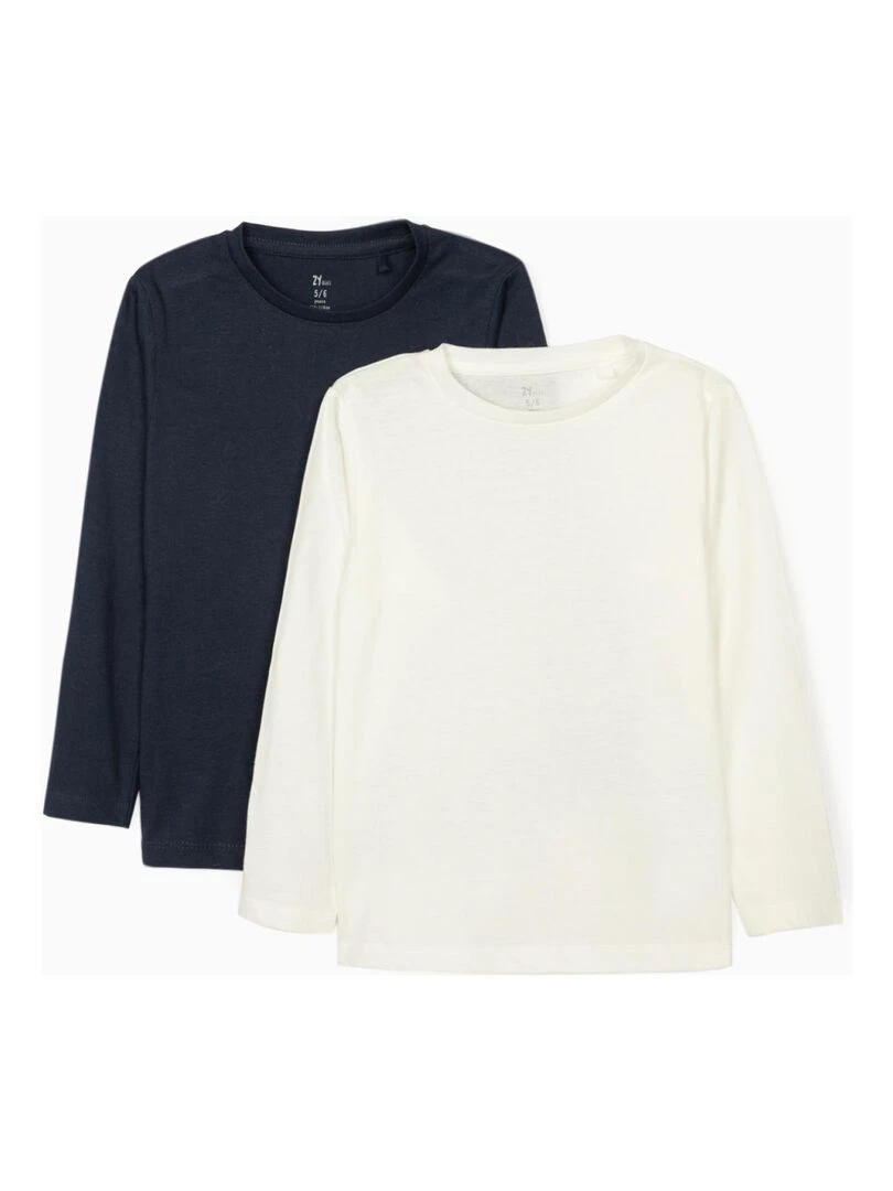 2 T Shirts Manches Longues Unis Fille manches longues DISRUPTION Bleu nuit
