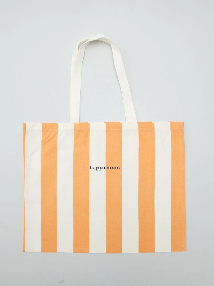 Tote bag à rayures Orange