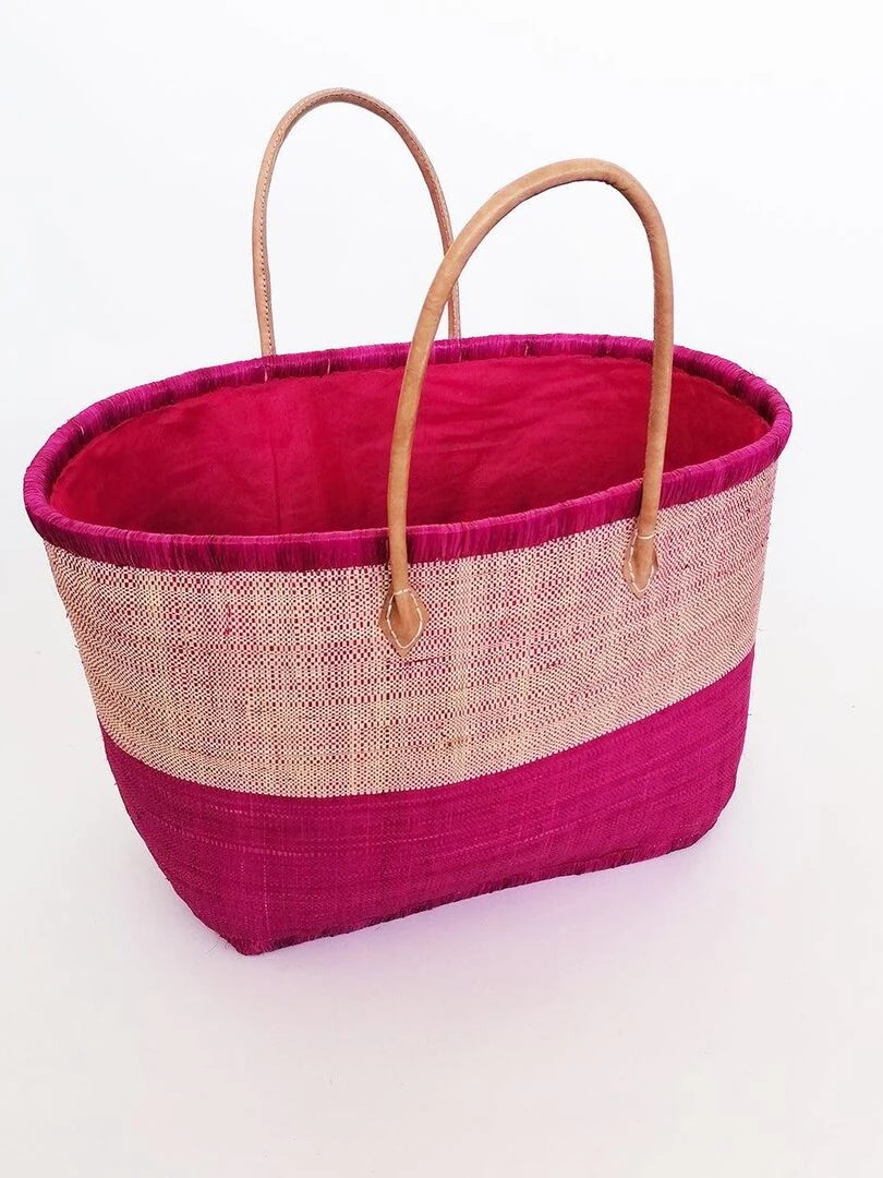 Panier Ivato GM Fuchsia avec pochon Rose