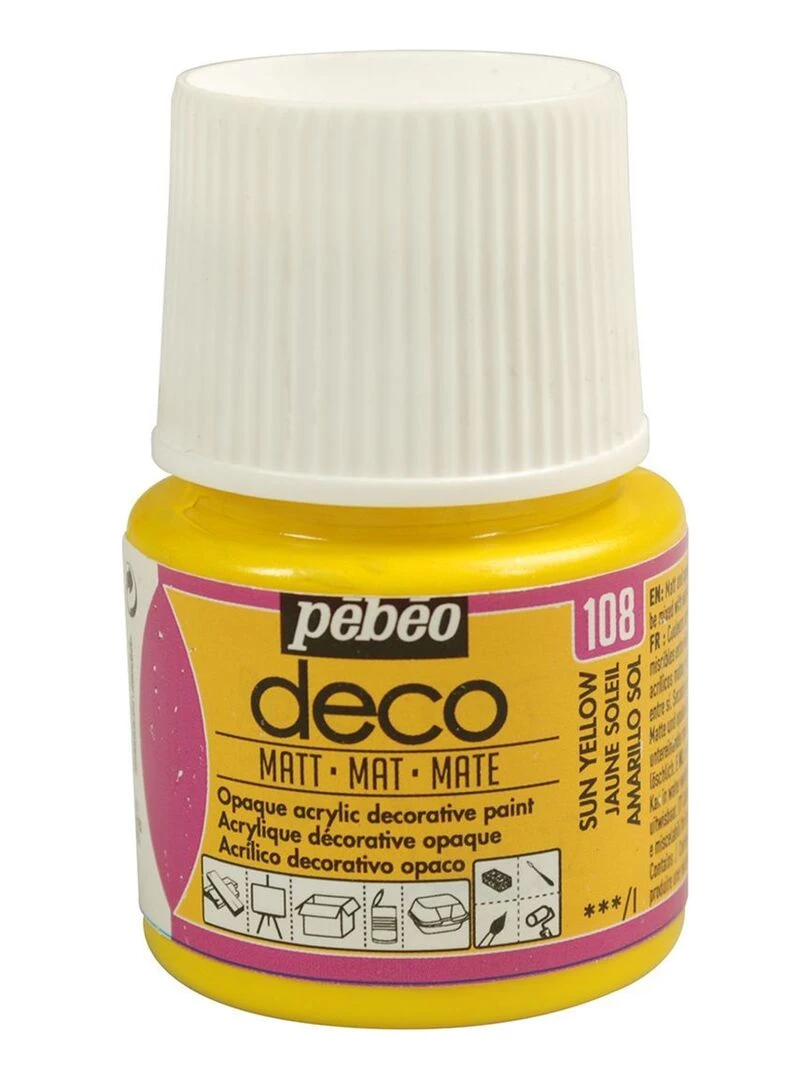 Peinture acrylique opaque mate   Jaune soleil   45 ml   N/A