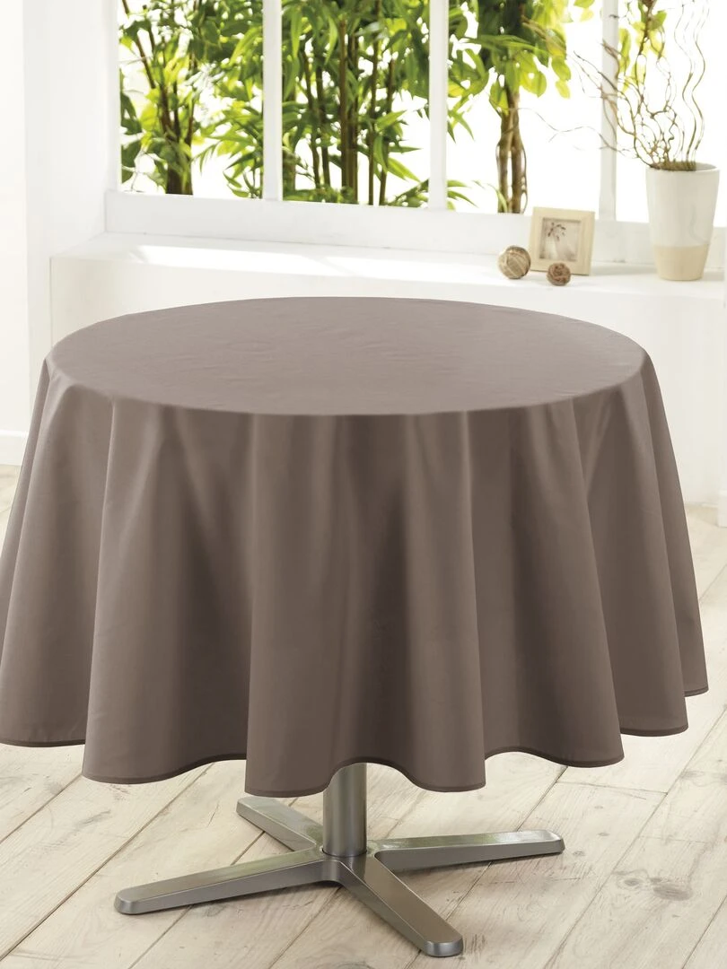 Nappe ronde Collection Essentiel top couleur Gris taupe