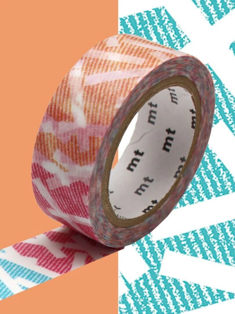 Masking tape motifs bâtonnets bleu et rose   1 5 cm x 7 m   N/A