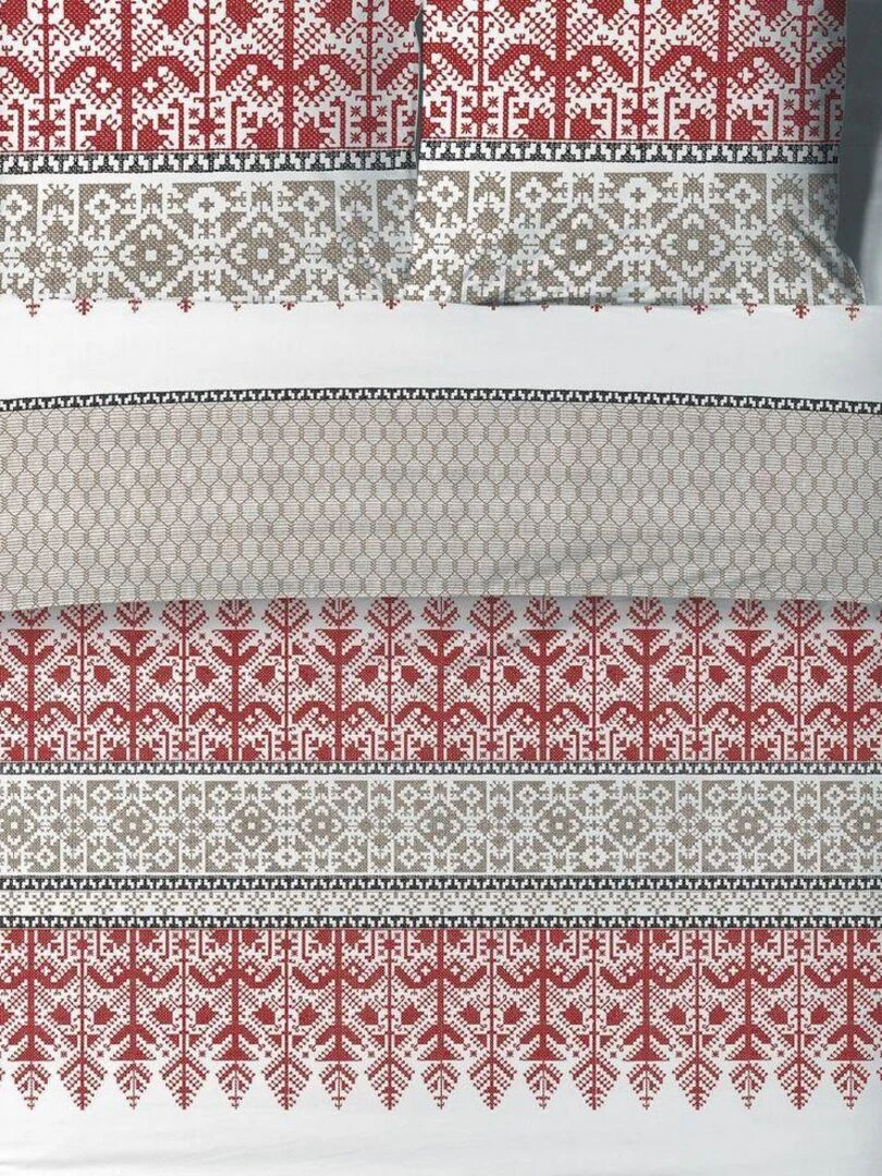 Housse de couette 220x240 + 2 taies d'oreiller 63x63 cm Coton Halti   Beige