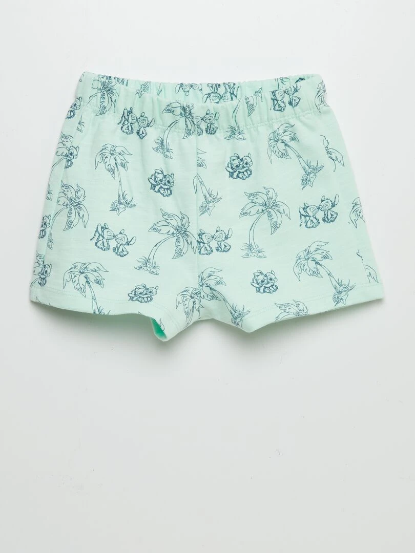 Ensemble t shirt + short 'Disney'   2 pièces   Blanc/vert