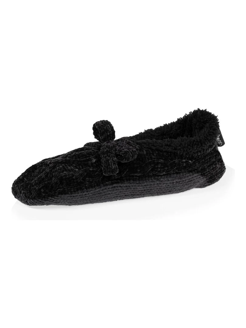 Chaussettes chaussons Femme Nœud Noir