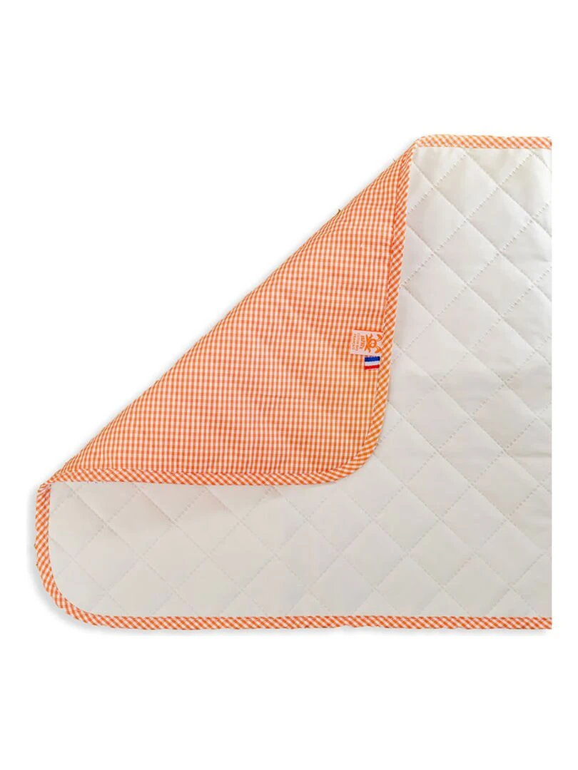 Tapis à Langer Nomade Lubiana en Coton Bio Vichy Orange