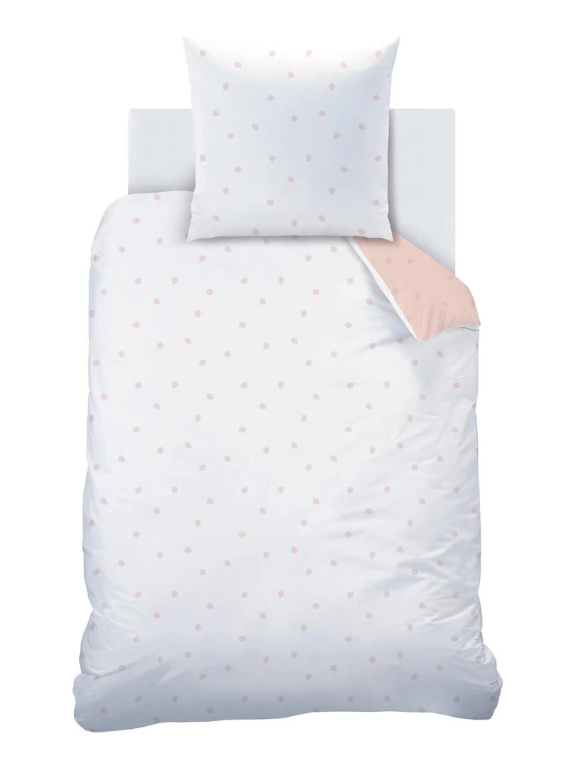 Parure de lit imprimée 100% coton  NUAGES   Rose